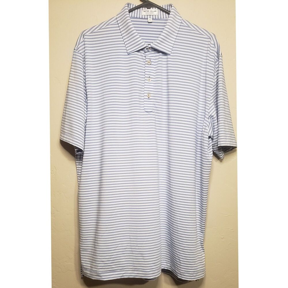 Peter Millar Summer Comfort Polo Shirt Mens XL Striped Performance Golf Preppy